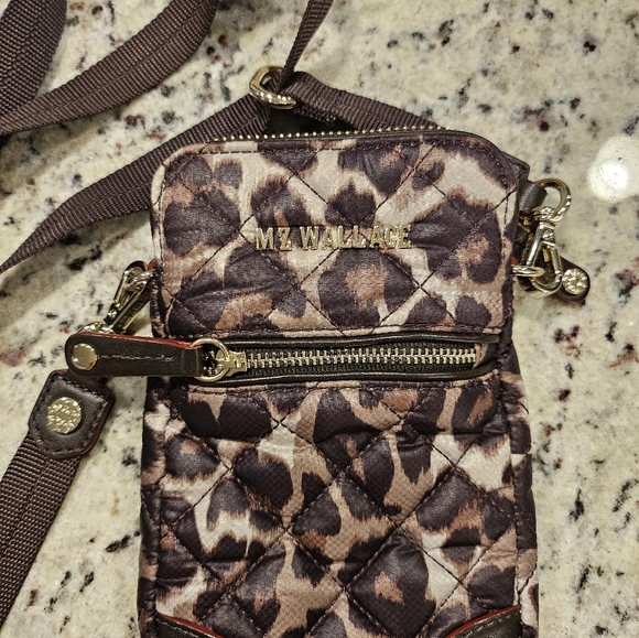 MZ Wallace Leopard Print Quilted Crossbody Bag Excellent Conditions - Picture 2 of 6